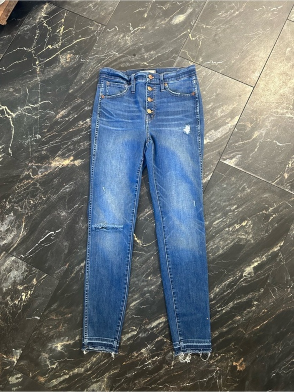 Madewell High-Rise Button-Fly Women's Skinny Jeans - Blue